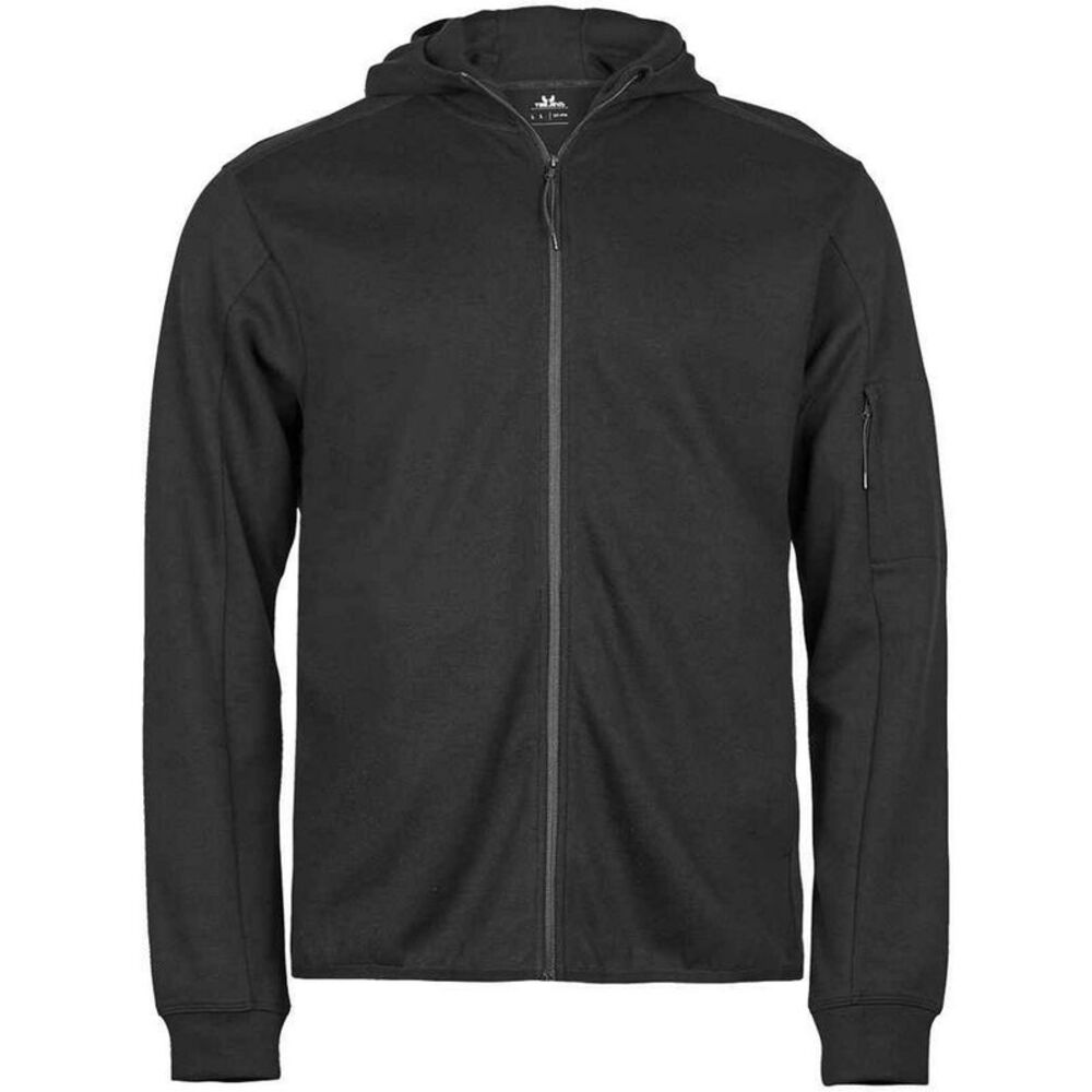 Tee Jays Mens Full Zip Athletic Hoodie / Black